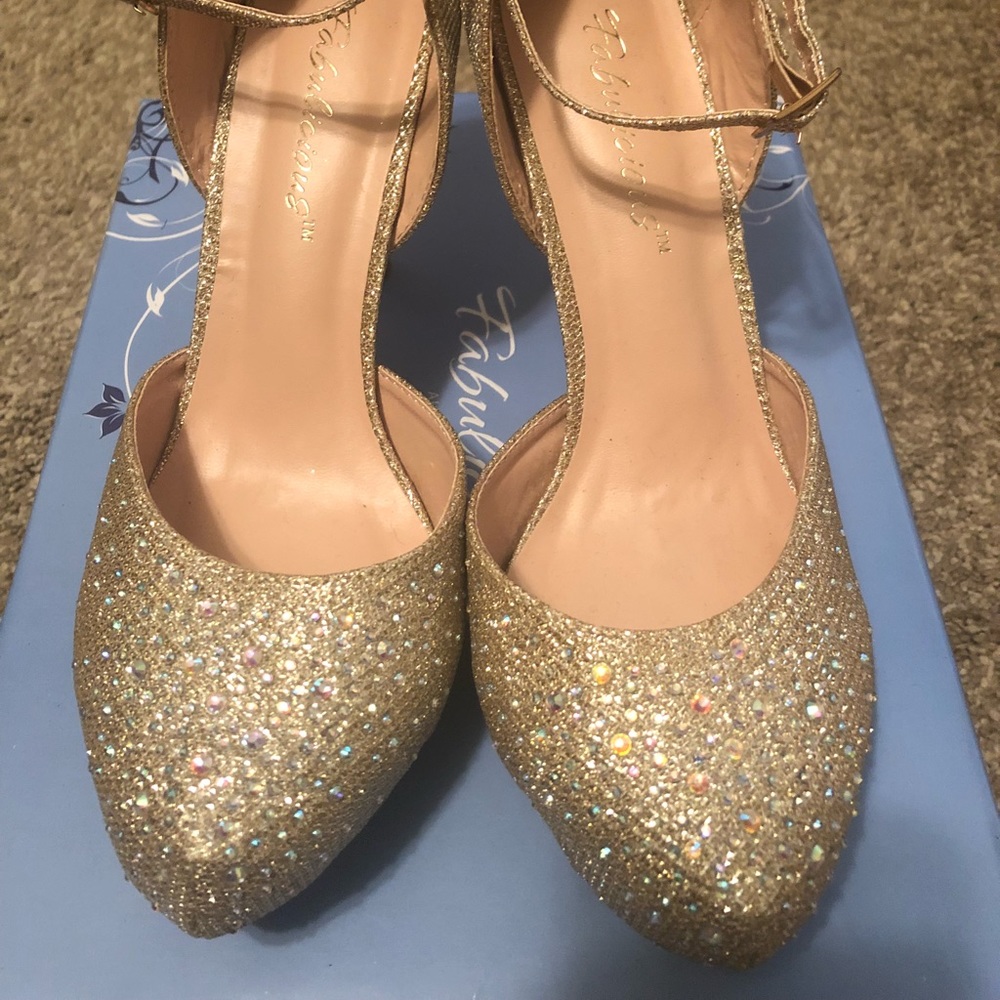 Nude Glitter Heels